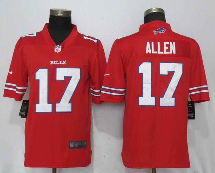 Men Buffalo Bills #17 Allen Navy Red Color Rush Nike Limited NFL Jerseys